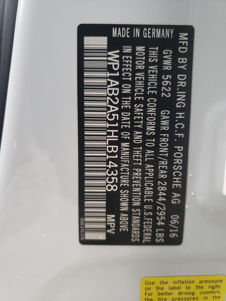 Photo 10 from auction – 2017 PORSCHE MACAN S with VIN WP1AB2A51HLB14358