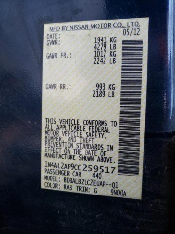 Foto 10 de la subasta – 2012 NISSAN ALTIMA BAS con VIN 1N4AL2AP9CC259517