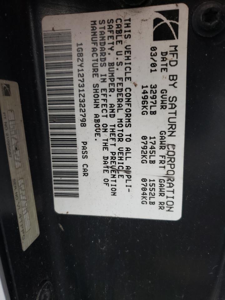 Photo 10 from auction – 2001 SATURN SC2 with VIN 1G8ZY12781Z205010