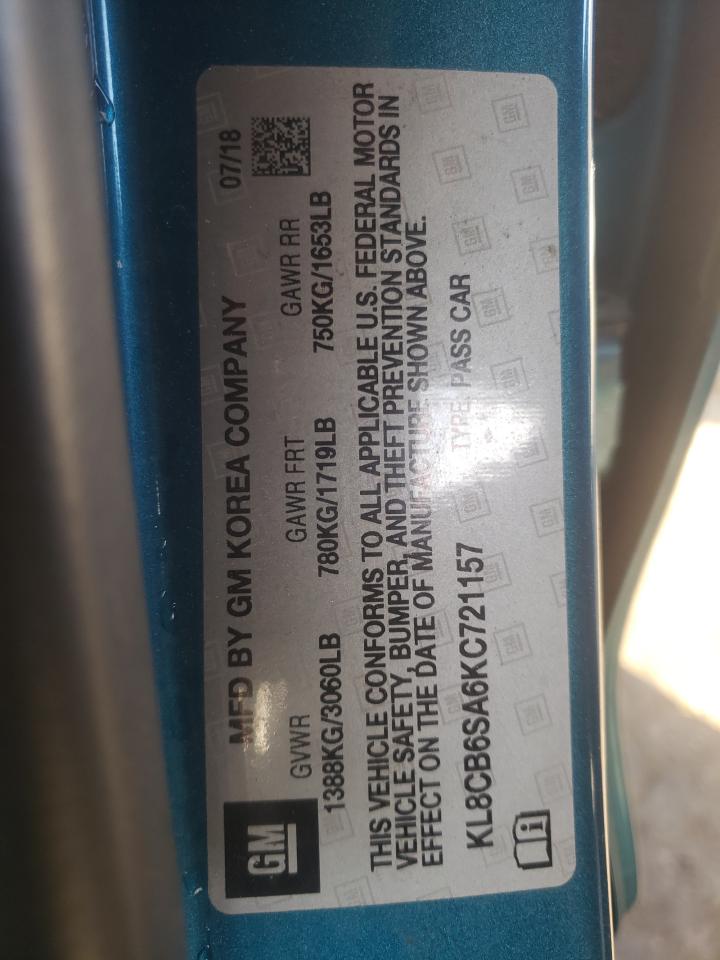 Photo 10 from auction – 2019 CHEVROLET SPARK LS with VIN KL8CB6SA6KC721157