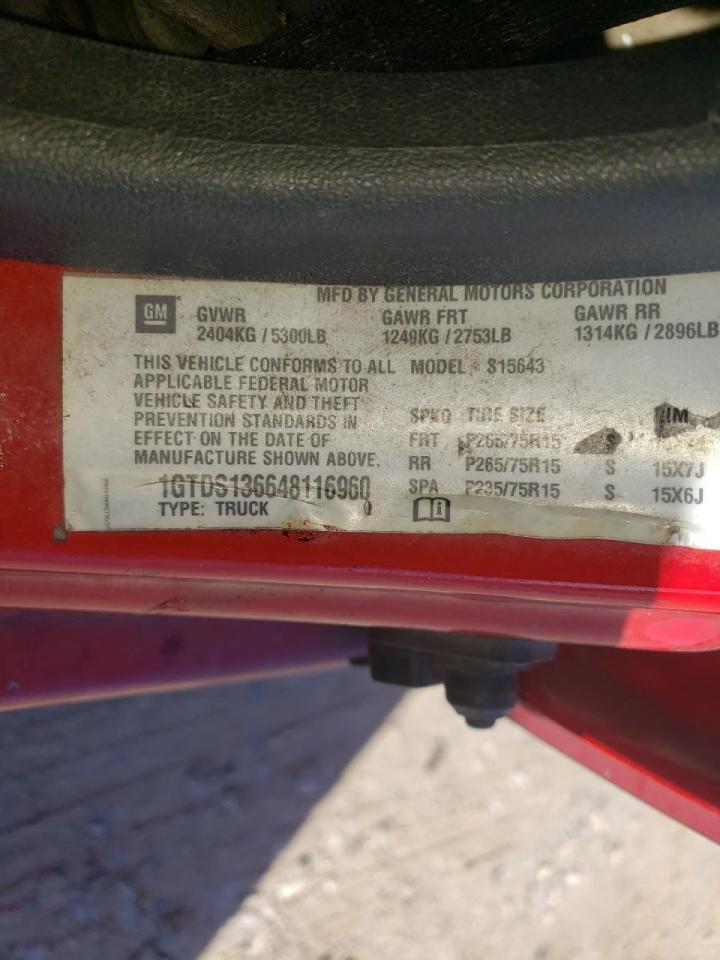 Photo 10 from auction – 2004 GMC CANYON with VIN 1GTDS136648116960