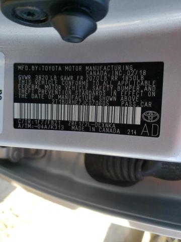 Photo 10 from auction – 2018 TOYOTA COROLLA L with VIN 2T1BURHE7JC070605