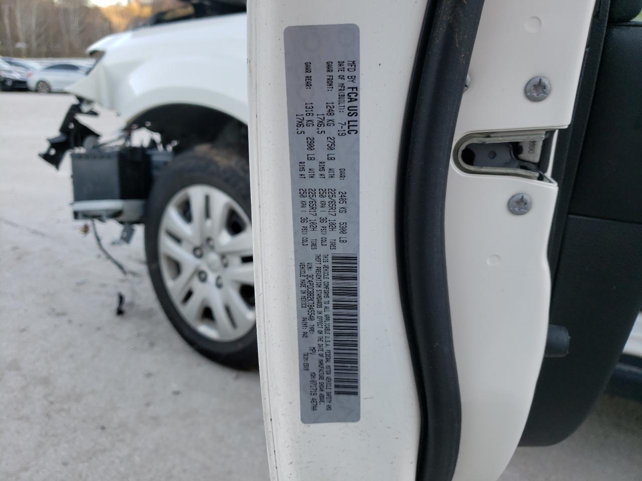 Photo 10 from auction – 2019 DODGE JOURNEY SE with VIN 3C4PDCBB2KT845540