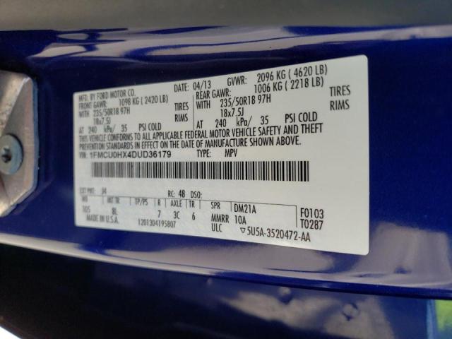 Photo 10 from auction – 2013 FORD ESCAPE SEL with VIN 1FMCU0HX4DUD36179