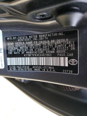 Photo 10 from auction – 2014 TOYOTA CAMRY L with VIN 4T1BF1FK4EU461963