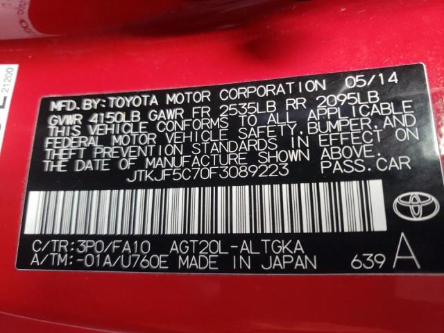 Photo 10 from auction – 2015 TOYOTA SCION TC with VIN JTKJF5C70F3089223