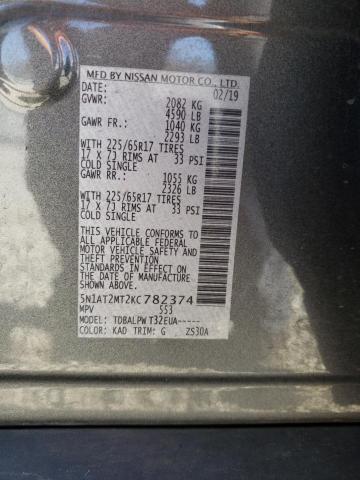 Photo 10 from auction – 2019 NISSAN ROGUE S with VIN 5N1AT2MT2KC782374
