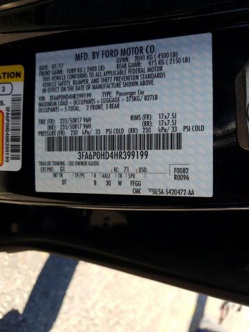 Photo 10 from auction – 2017 FORD FUSION SE with VIN 3FA6P0HD4HR399199