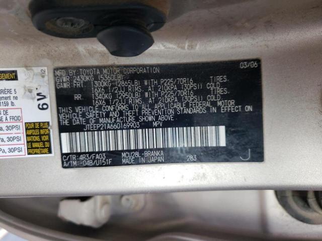 Photo 10 from auction – 2006 TOYOTA HIGHLANDER with VIN JTEEP21A660169903