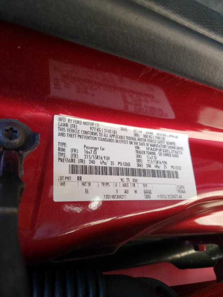 Photo 10 from auction – 2014 FORD FOCUS SE with VIN 1FADP3F22EL378212