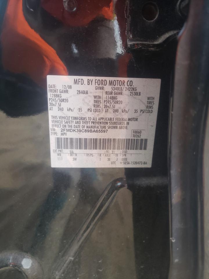 Photo 10 from auction – 2009 FORD EDGE with VIN 2FMDK39C89BA65597