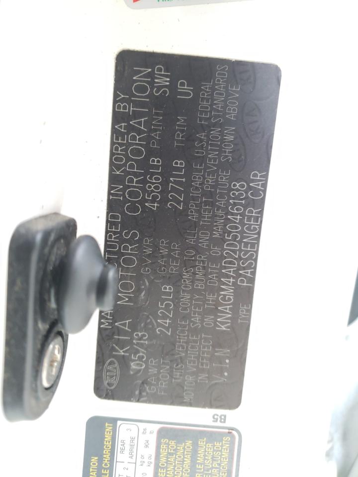 Photo 10 from auction – 2013 KIA OPTIMA HYB with VIN KNAGM4AD2D5046138
