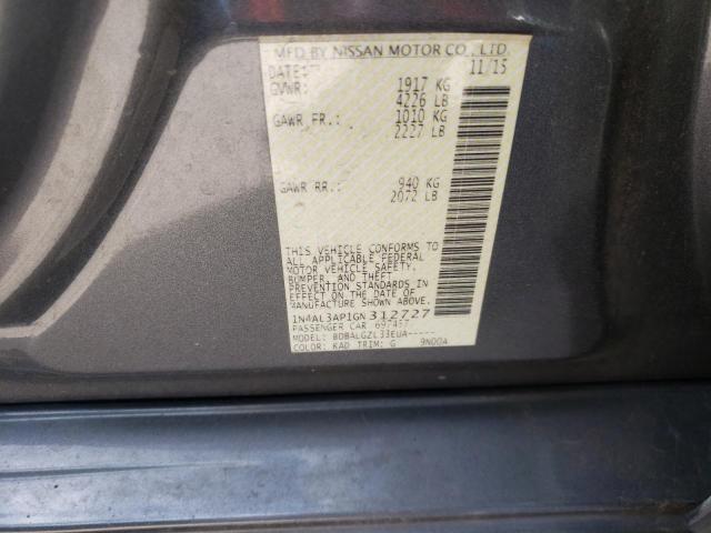 Photo 10 from auction – 2016 NISSAN ALTIMA 2.5 with VIN 1N4AL3AP1GN312727