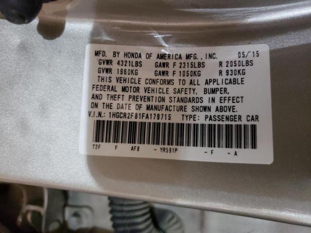 Photo 10 from auction – 2015 HONDA ACCORD EXL with VIN 1HGCR2F81FA179715
