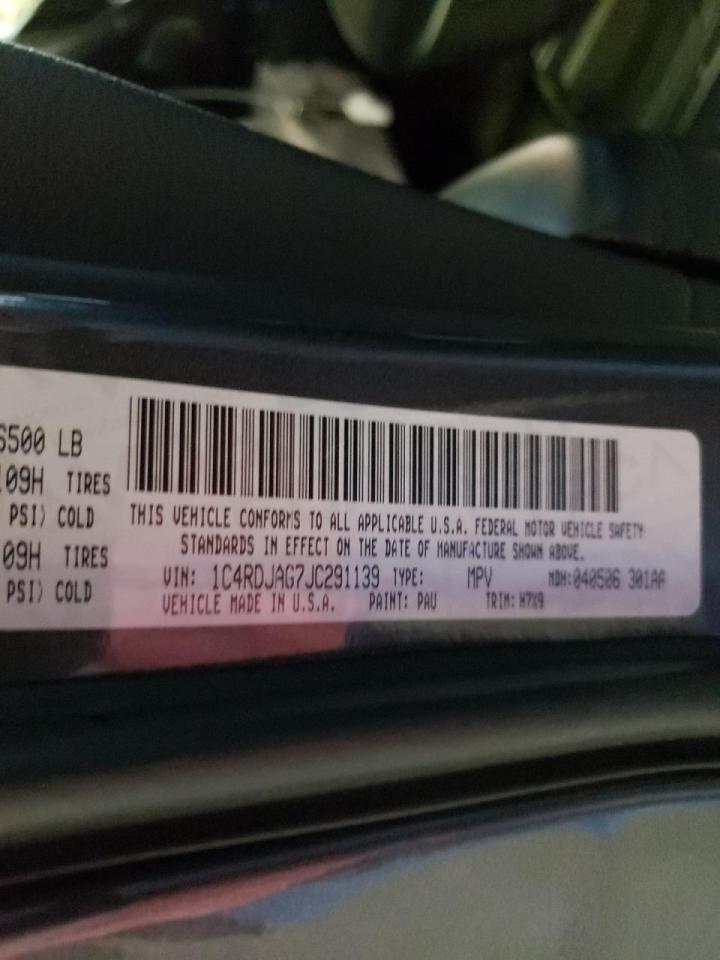 Photo 10 from auction – 2018 DODGE DURANGO SX with VIN 1C4RDJAG7JC291139