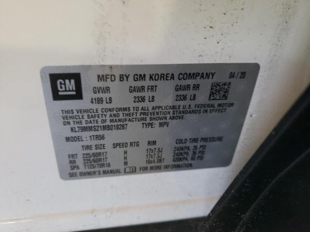 Photo 10 from auction – 2021 CHEVROLET TRAILBLAZE with VIN KL79MMS21MB018287