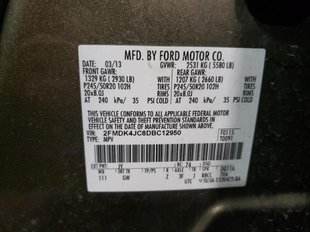 Photo 10 from auction – 2013 FORD EDGE SEL with VIN 2FMDK4JC8DBC12950