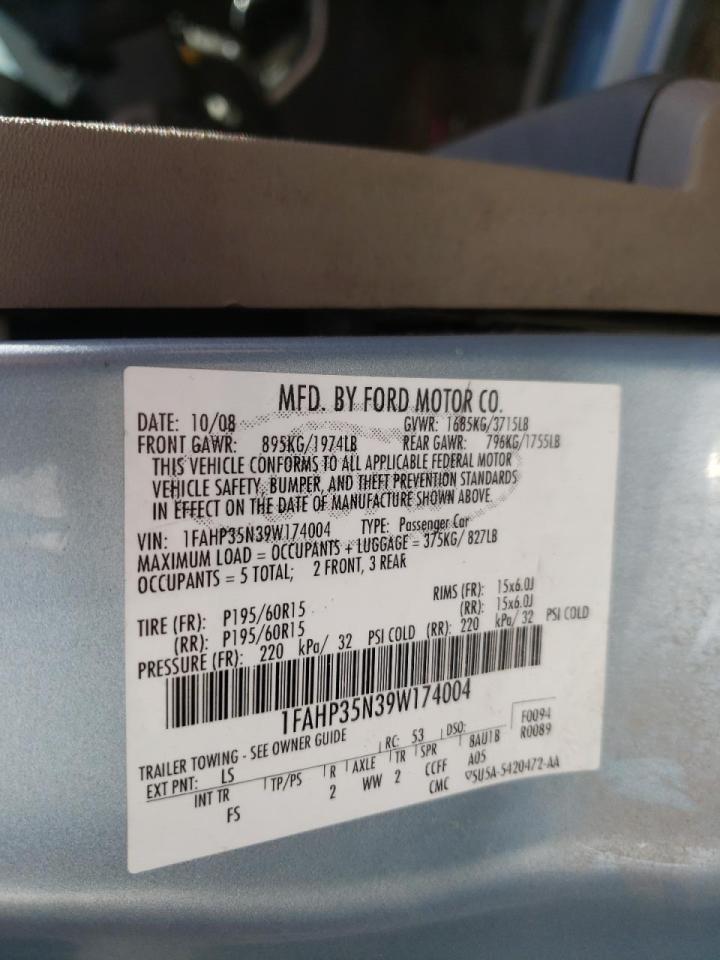 Photo 10 from auction – 2009 FORD FOCUS SE with VIN 1FAHP35N39W174004