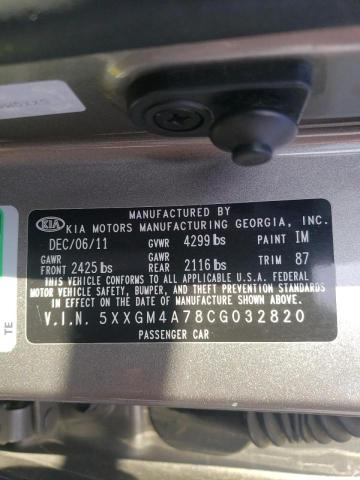 Photo 10 from auction – 2012 KIA OPTIMA LX with VIN 5XXGM4A78CG032820