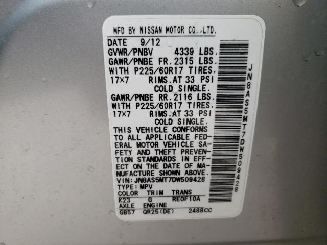Photo 10 from auction – 2013 NISSAN ROGUE S with VIN JN8AS5MT7DW509428