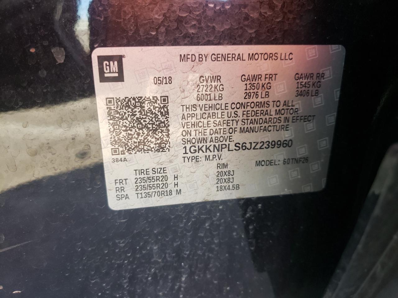 Photo 10 from auction – 2018 GMC ACADIA DEN with VIN 1GKKNPLS6JZ239960