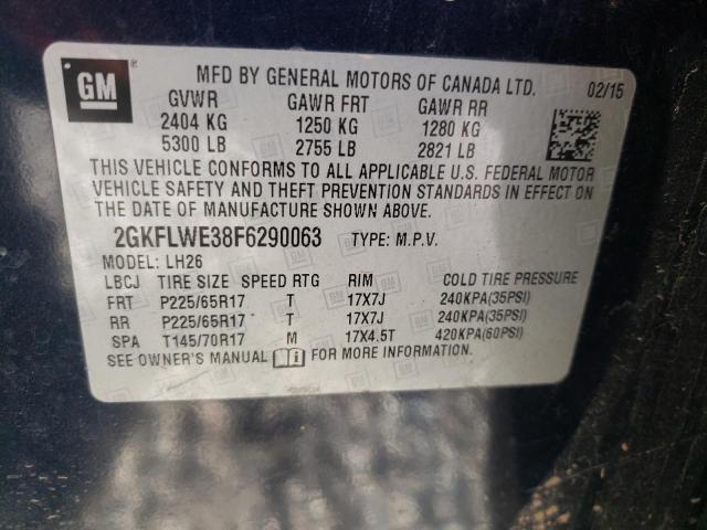 Photo 10 from auction – 2015 GMC TERRAIN SL with VIN 2GKFLWE38F6290063