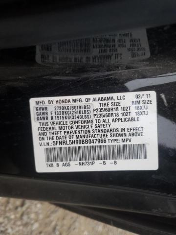Photo 10 from auction – 2011 HONDA ODYSSEY TO with VIN 5FNRL5H99BB047966