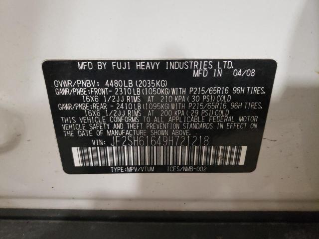 Photo 10 from auction – 2009 SUBARU FORESTER 2 with VIN JF2SH61649H721218
