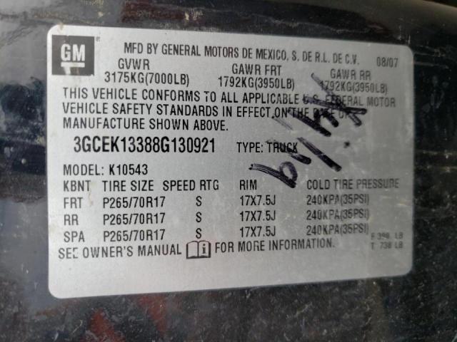 Photo 10 from auction – 2008 CHEVROLET SILVERADO with VIN 3GCEK13388G130921