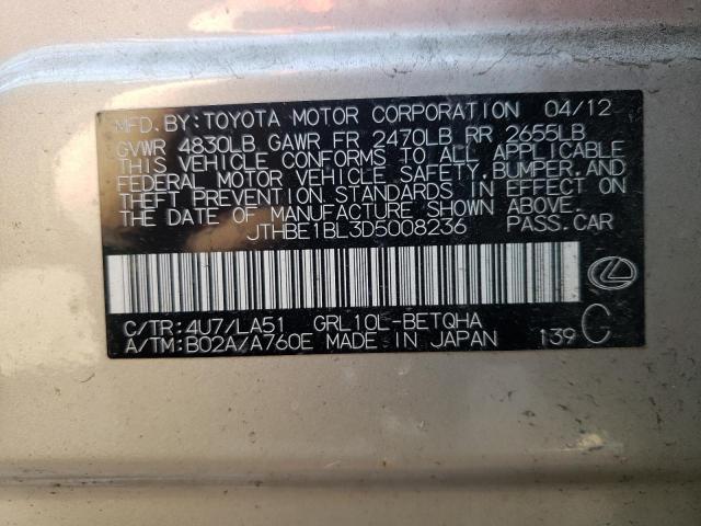 Photo 10 from auction – 2013 LEXUS GS 350 with VIN JTHBE1BL3D5008236