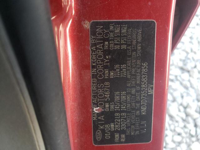 Photo 10 from auction – 2008 KIA SORENTO EX with VIN KNDJD735285837856