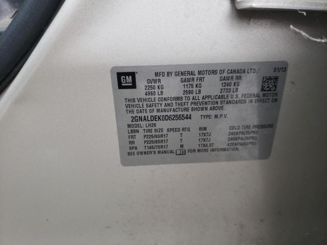 Photo 10 from auction – 2013 CHEVROLET EQUINOX LT with VIN 2GNALDEK0D6256544