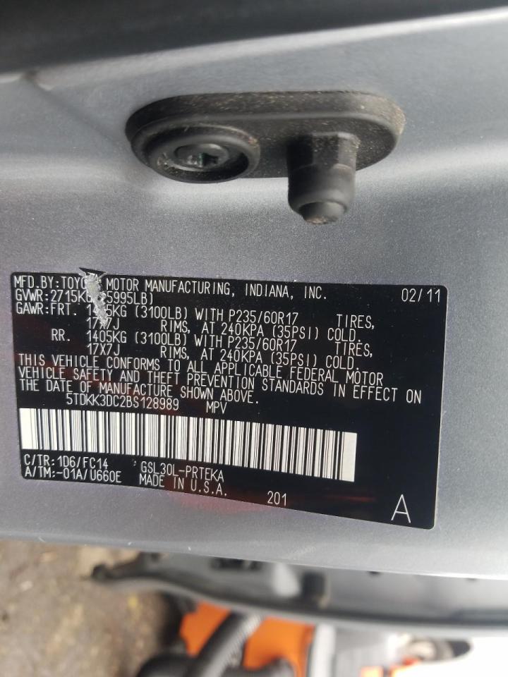 Photo 10 from auction – 2011 TOYOTA SIENNA LE with VIN 5TDKK3DC2BS128989