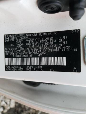 Photo 10 from auction – 2011 TOYOTA SEQUOIA LI with VIN 5TDJY5G12BS051251