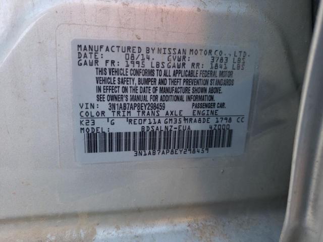 Photo 10 from auction – 2014 NISSAN SENTRA S with VIN 3N1AB7AP8EY298459