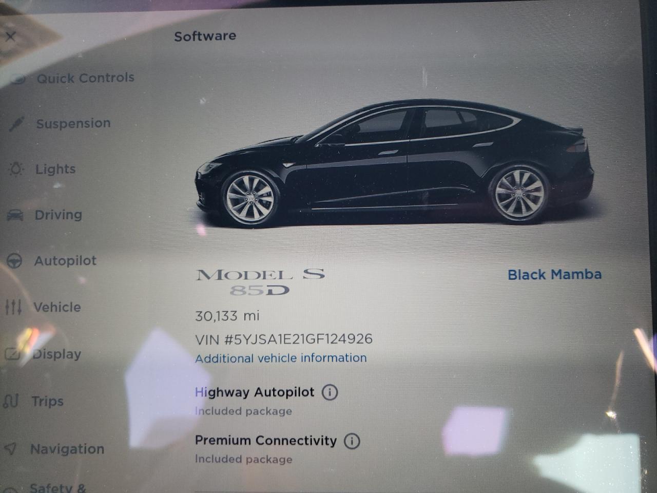 Photo 8 from auction – 2016 TESLA MODEL S with VIN 5YJSA1E21GF124926