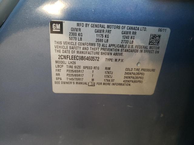 Photo 10 from auction – 2011 CHEVROLET EQUINOX LT with VIN 2CNFLEEC9B6460572