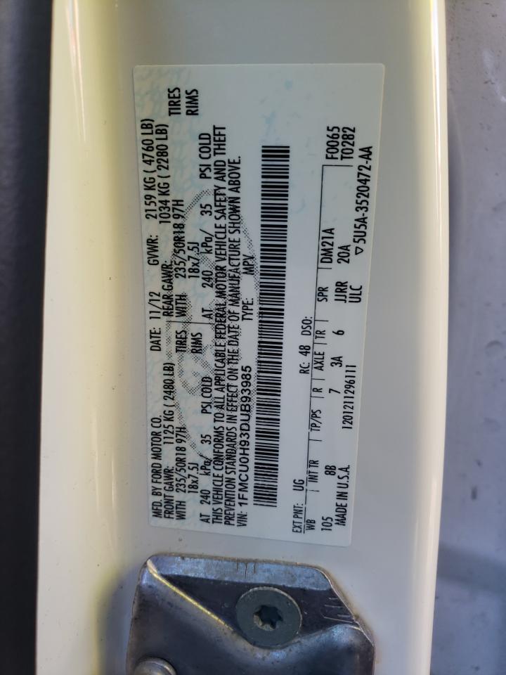 Photo 10 from auction – 2013 FORD ESCAPE SEL with VIN 1FMCU0H93DUB93985