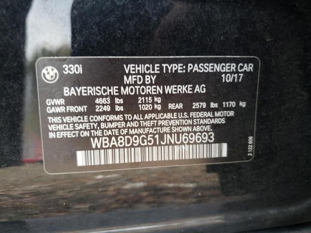 Photo 10 from auction – 2018 BMW 330I with VIN WBA8D9G51JNU69693