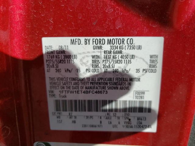 Photo 10 from auction – 2011 FORD F150 SUPER with VIN 1FTFW1ET4BFC48673