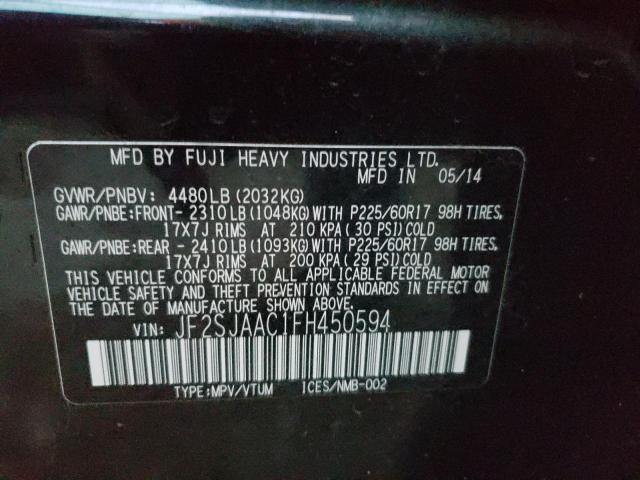 Photo 10 from auction – 2015 SUBARU FORESTER 2 with VIN JF2SJAAC1FH450594