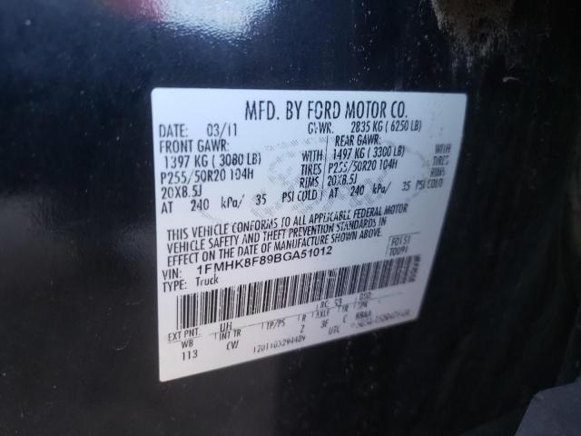 Photo 10 from auction – 2011 FORD EXPLORER L with VIN 1FMHK8F89BGA51012