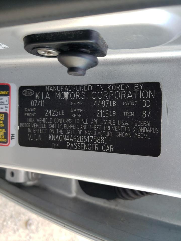 Photo 10 from auction – 2011 KIA OPTIMA EX with VIN KNAGN4A62B5175881
