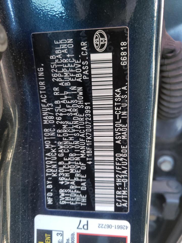 Photo 10 from auction – 2013 TOYOTA CAMRY L with VIN 4T1BF1FK7DU723991
