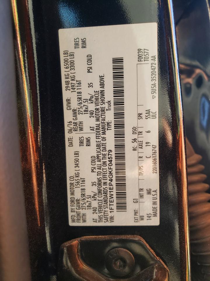 Photo 10 from auction – 2016 FORD F150 SUPER with VIN 1FTEW1EP4GKF04579