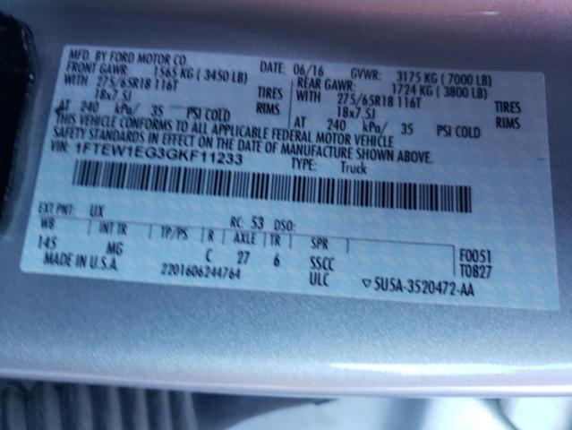 Photo 10 from auction – 2016 FORD F150 SUPER with VIN 1FTEW1EG3GKF11233