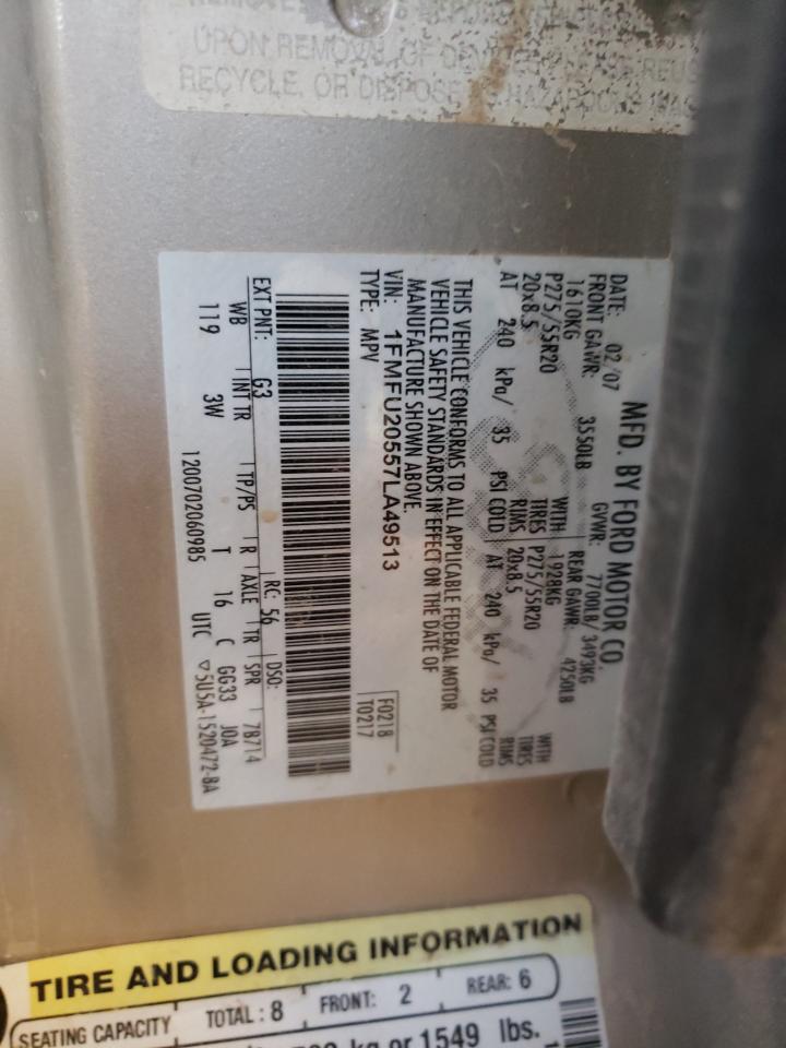 Photo 10 from auction – 2007 FORD EXPEDITION with VIN 1FMFU20557LA49513