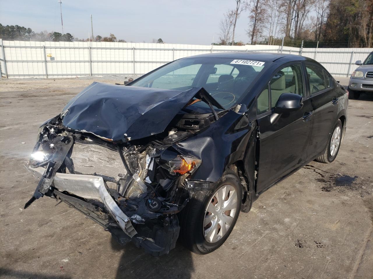 Photo 2 from auction – 2012 HONDA CIVIC LX with VIN 2HGFB2F59CH581096