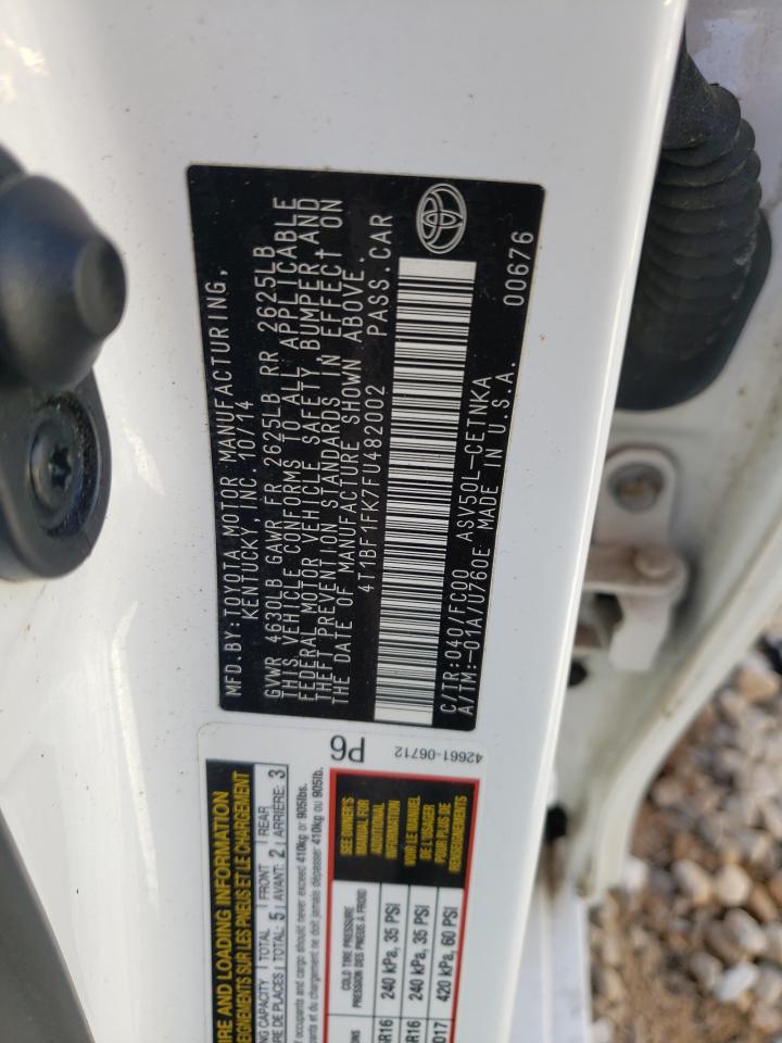 Photo 10 from auction – 2015 TOYOTA CAMRY LE with VIN 4T1BF1FK7FU482002