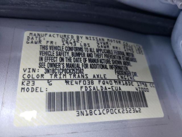 Photo 10 from auction – 2012 NISSAN VERSA with VIN 3N1BC1CP0CK252362